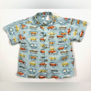 KID ZONE Baby Boys’ Vintage-Inspired Antique Car Graphic Button Down Shirt 24M
